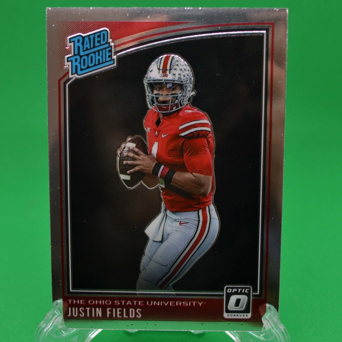 Raw Individual Card: 2021 Chronicles Draft Picks Donruss Optic Rated Rookie, Holo - Justin Fields (#202) - Hails Mary Cards