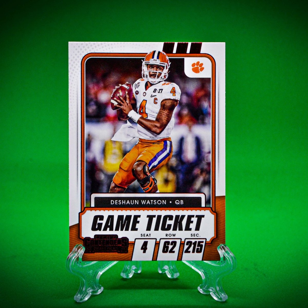 Raw Individual Card: 2021 Contenders Draft Picks Base Set, Game Ticket Red - Deshaun Watson (#2) - Hails Mary Cards