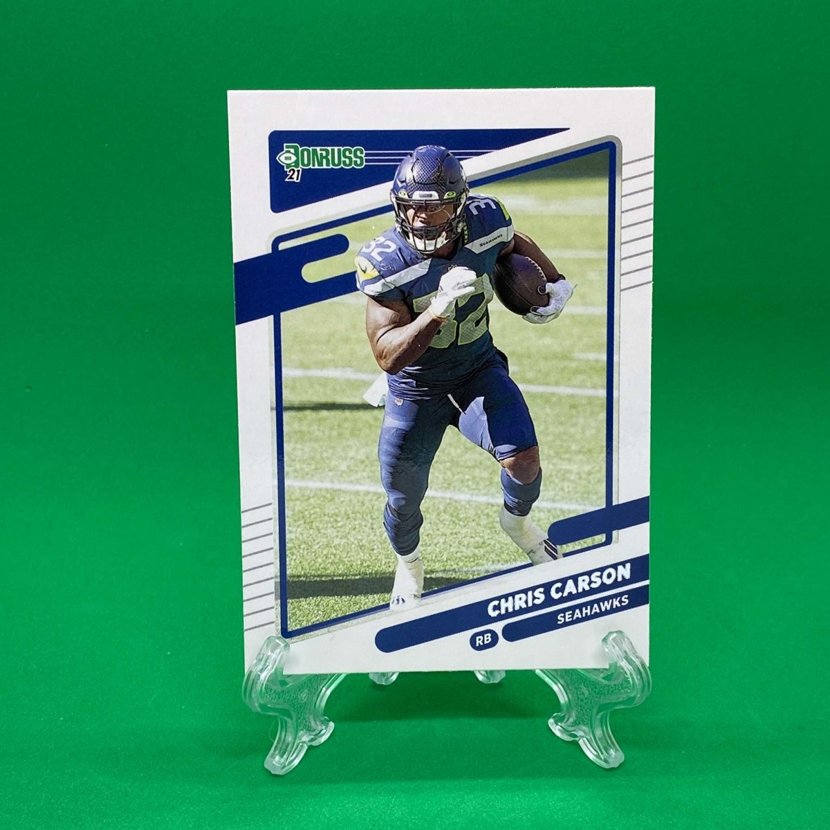 Raw Individual Card: 2021 Donruss Football Base Set - Chris Carson (#30) - Hails Mary Cards