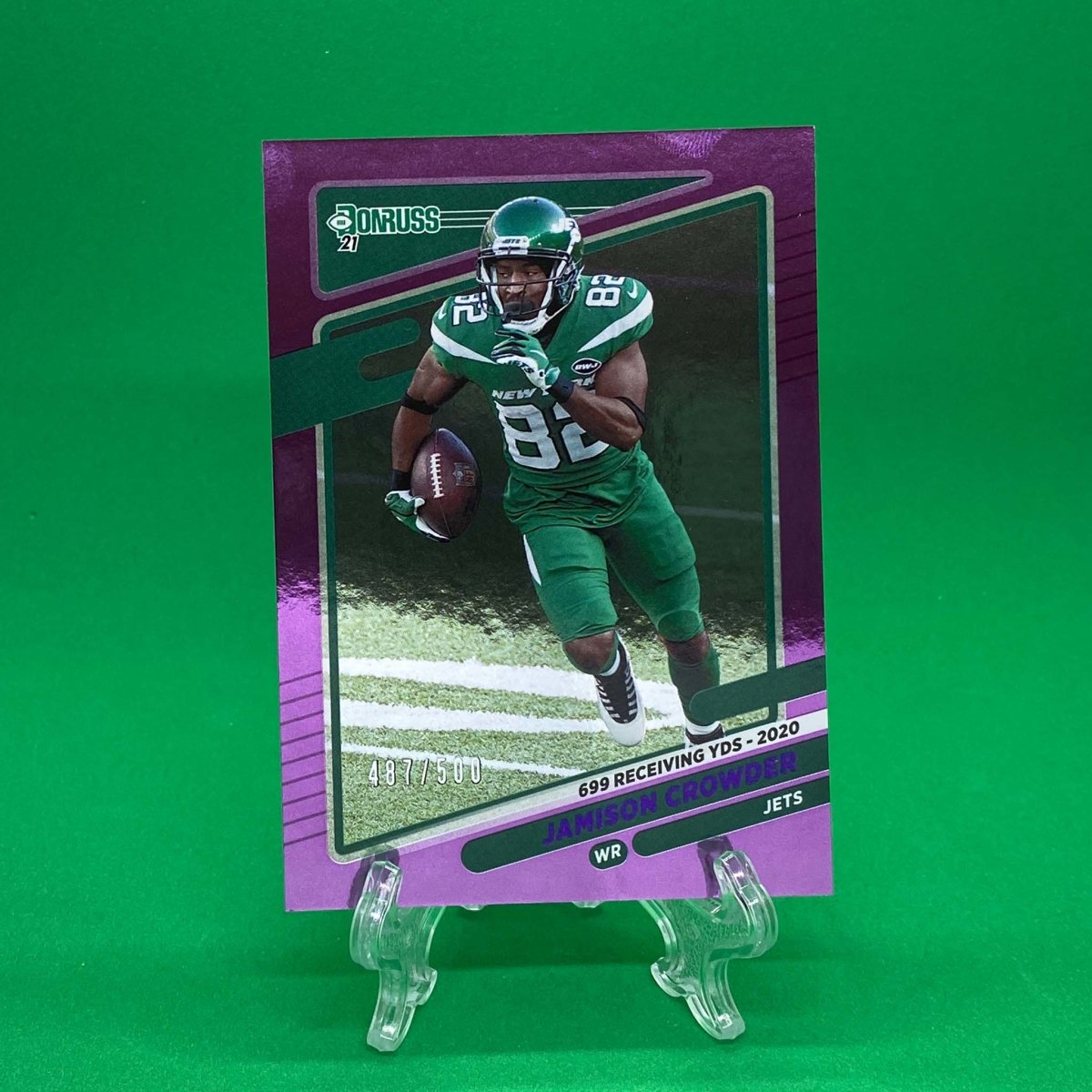 Raw Individual Card: 2021 Donruss Football Base Set, Purple (/500) - Jamison Crowder (#40) - Hails Mary Cards