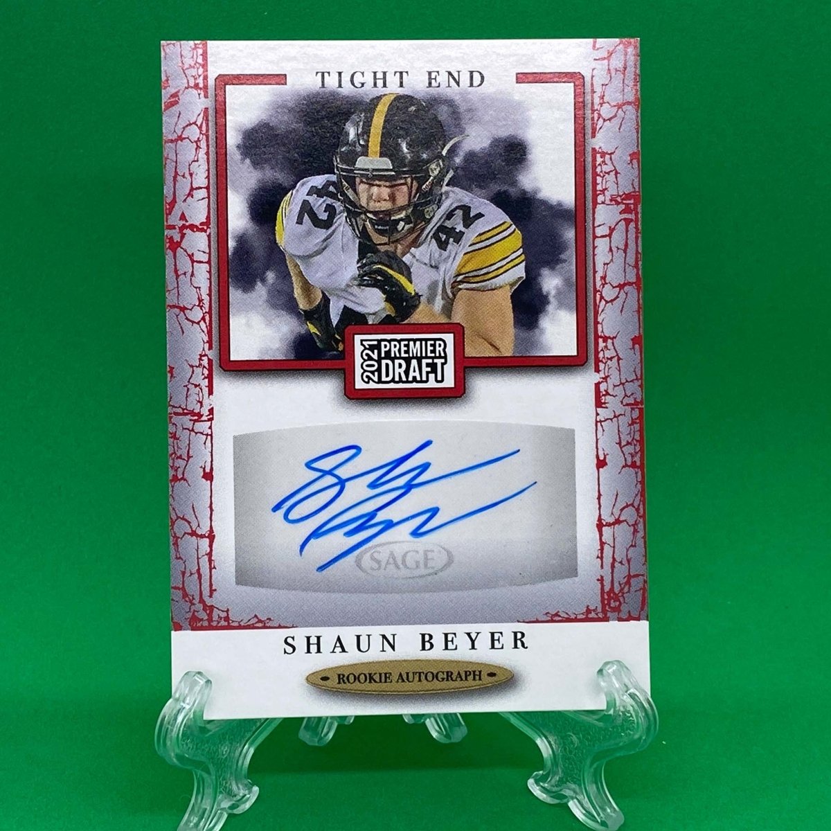 Raw Individual Card: 2021 Hit Premier Draft Low Series Football Base Rookie Autograph, Red - Shaun Beyer Autograph (#A34) - Hails Mary Cards