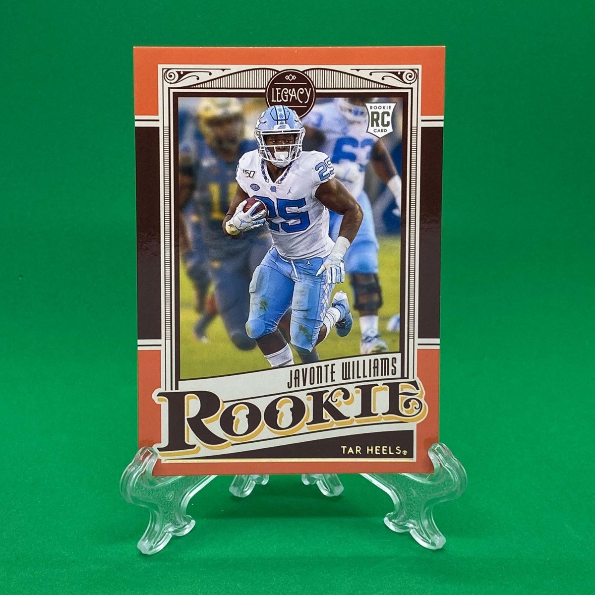 Raw Individual Card: 2021 Legacy Football Base Rookies, Parallel Card Orange (#/199) - Javonte Williams (#166) - Hails Mary Cards
