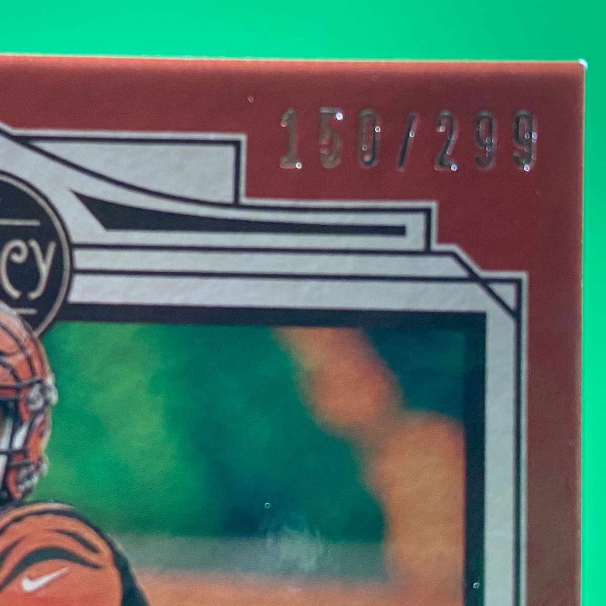 Raw Individual Card: 2021 Legacy Football Base Set, Parallel Card Red (#/299) - Joe Burrows (#17) - Hails Mary Cards
