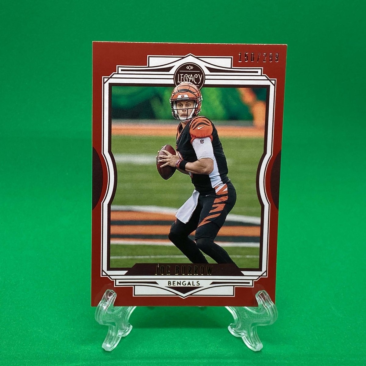 Raw Individual Card: 2021 Legacy Football Base Set, Parallel Card Red (#/299) - Joe Burrows (#17) - Hails Mary Cards