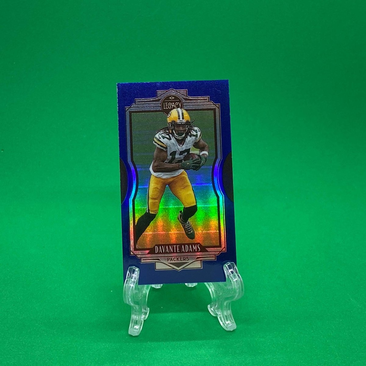 Raw Individual Card: 2021 Legacy Football Base Set, Premium Edition Mini Sapphire (#/50) - Davante Adams (#65) - Hails Mary Cards