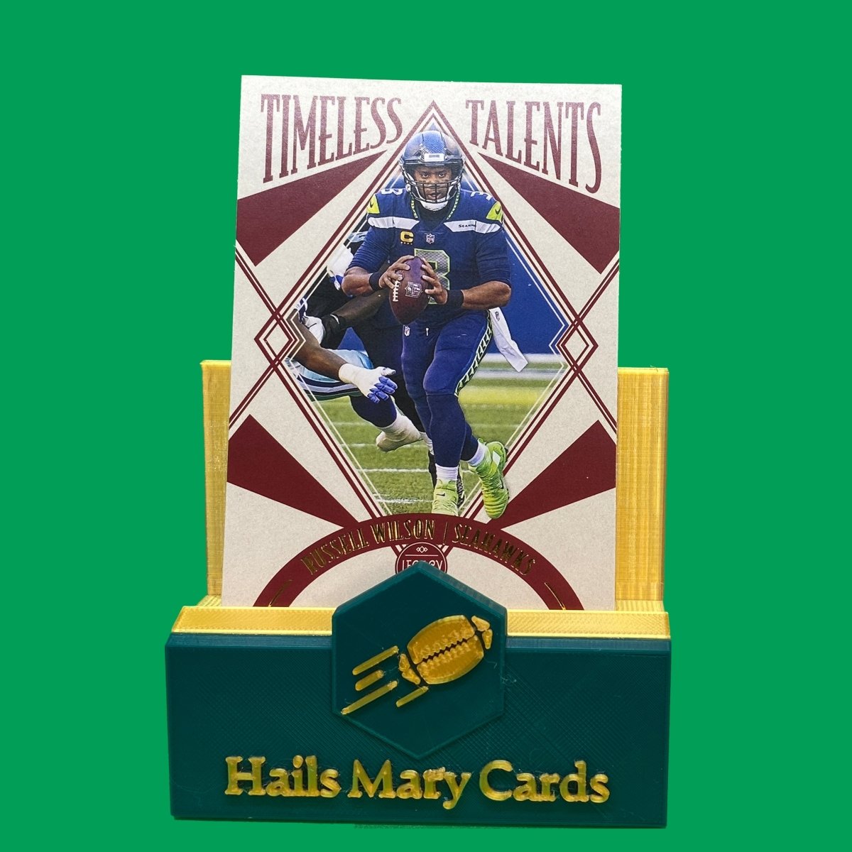 Raw Individual Card: 2021 Legacy Football Timeless Talents - Russell Wilson (#TT-03) - Hails Mary Cards