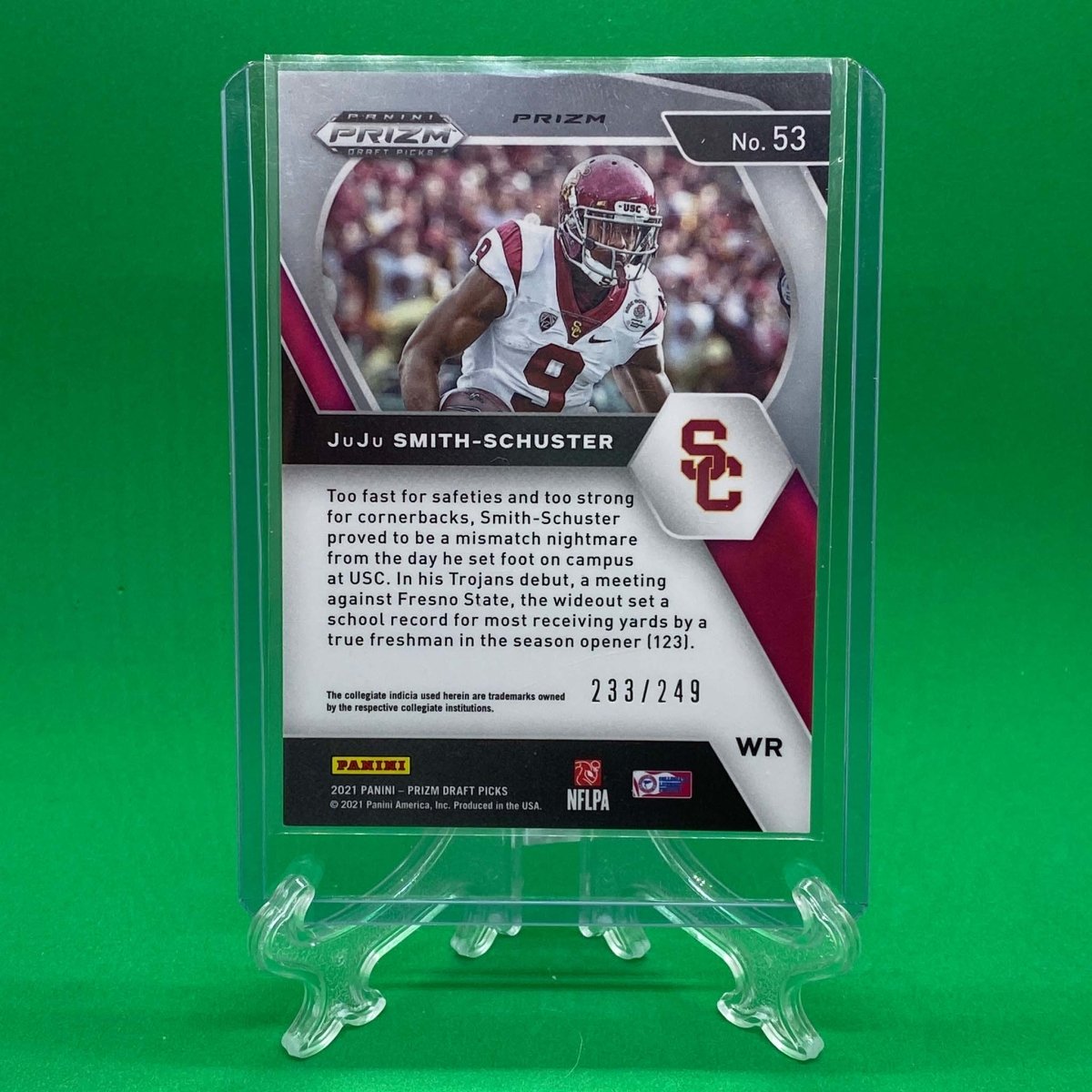 Raw Individual Card: 2021 Prizm Draft Picks Base Set(Base), Blue Wave (#/249) - Juju Smith-Schuster (#53) - Hails Mary Cards