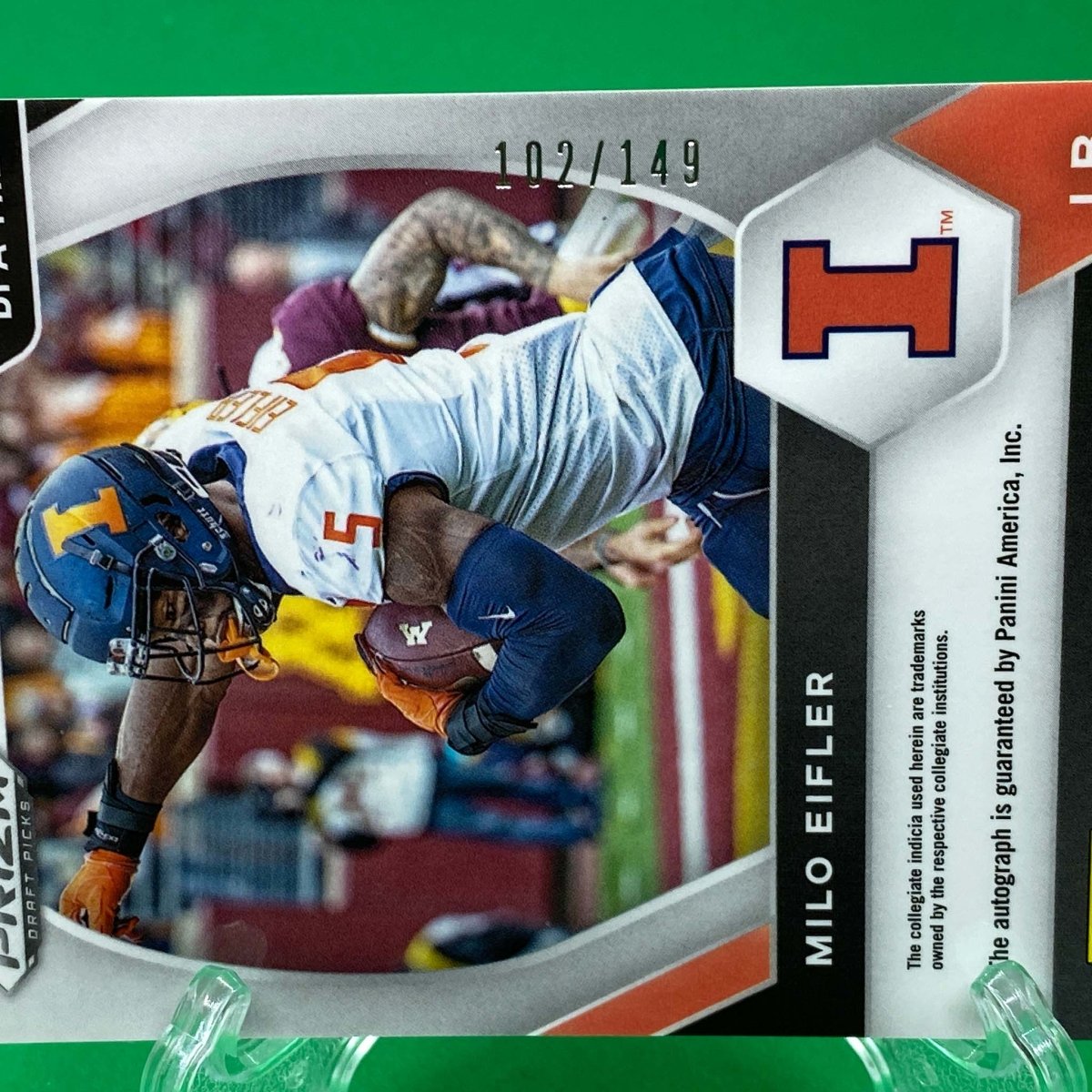 Raw Individual Card: 2021 Prizm Draft Picks Draft Picks Autographs, Blue (#/149) - Milo Eifler Autograph (#DPA-MIL) - Hails Mary Cards
