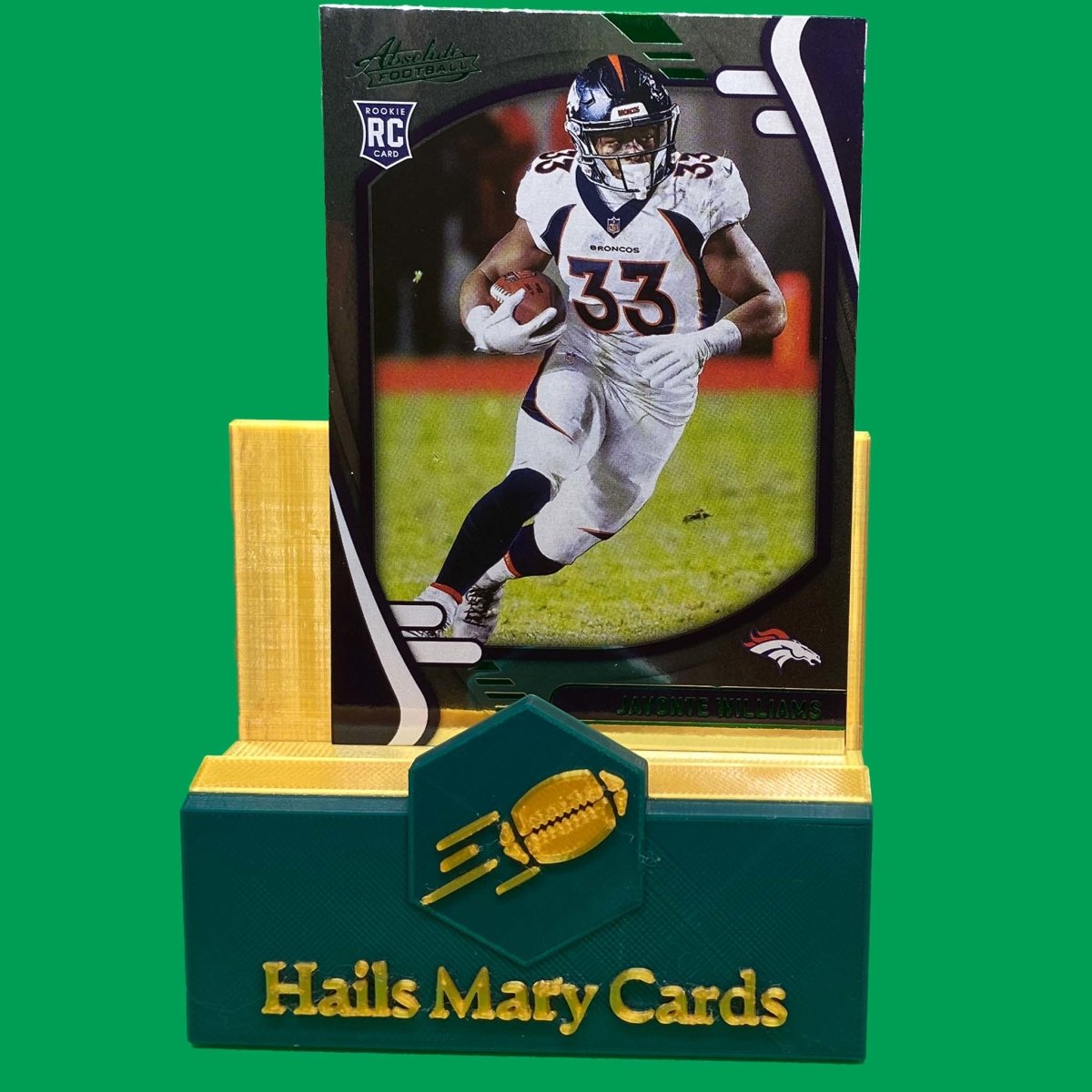 Raw Individual Card: 2021 Absolute Football Base Set(Rookies), Green - Javonte Williams (#115) - Hails Mary Cards