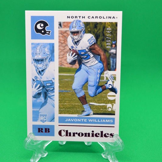 Raw Individual Card: 2021 Chronicles Draft Picks Chronicles Draft Picks, Red (#/149) - Javonte Williams (#17) - Hails Mary Cards