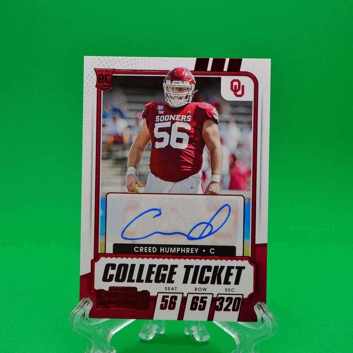 Raw Individual Card: 2021 Contenders Draft Picks College Ticket , Red - Creed Humphery Autograph (#238) - Hails Mary Cards