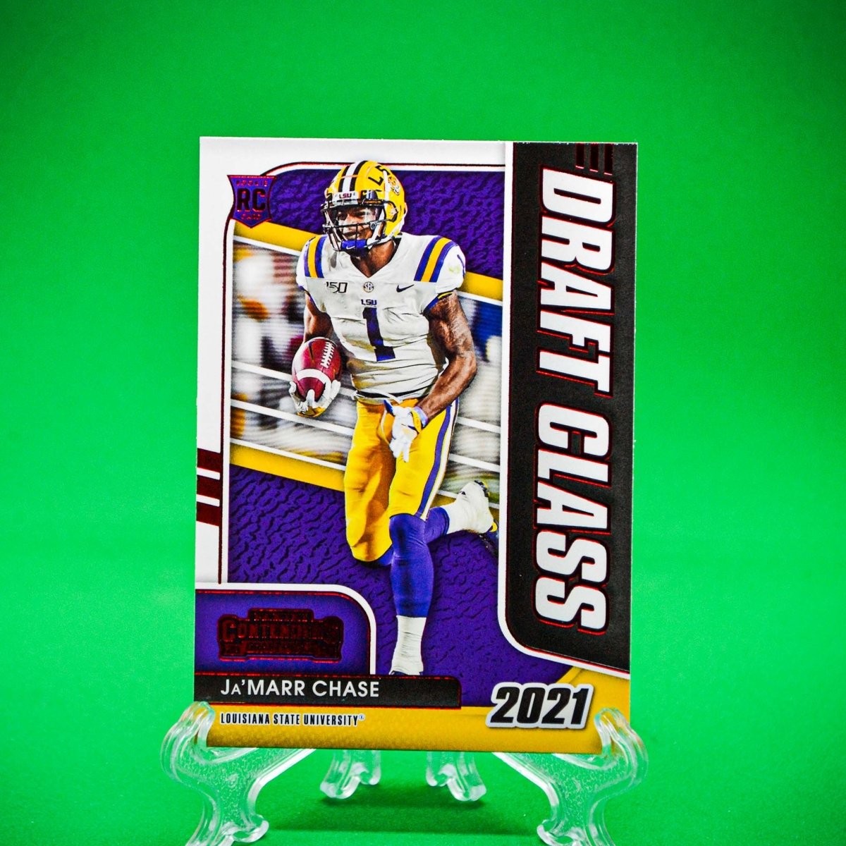 Raw Individual Card: 2021 Contenders Draft Picks Draft Class, Red - Ja'Marr Chase (#5) - Hails Mary Cards