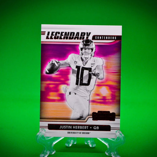 Raw Individual Card: 2021 Contenders Draft Picks Legendary, Red - Justin Herbert (#9) - Hails Mary Cards