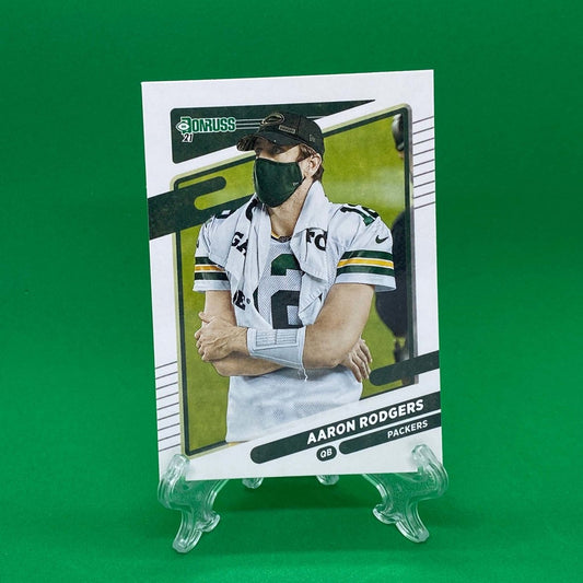 Raw Individual Card: 2021 Donruss Football Base No Helmet Photo Variation - Aaron Rodgers (#155) - Hails Mary Cards