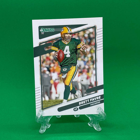 Raw Individual Card: 2021 Donruss Football Base No Helmet Photo Variation - Brett Favre (#156) - Hails Mary Cards