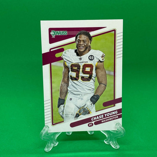 Raw Individual Card: 2021 Donruss Football Base No Helmet Photo Variation - Chase Young (#9) - Hails Mary Cards