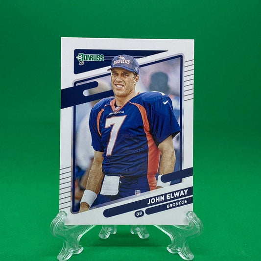 Raw Individual Card: 2021 Donruss Football Base No Helmet Photo Variation - Jonhn Elway (#180) - Hails Mary Cards