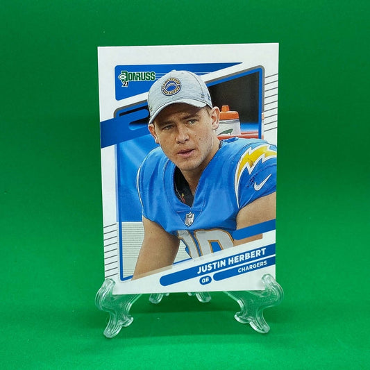 Raw Individual Card: 2021 Donruss Football Base No Helmet Photo Variation - Justin Herbert (#70) - Hails Mary Cards