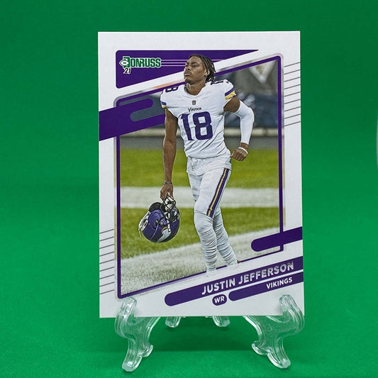 Raw Individual Card: 2021 Donruss Football Base No Helmet Photo Variation - Justin Jefferson (#127) - Hails Mary Cards