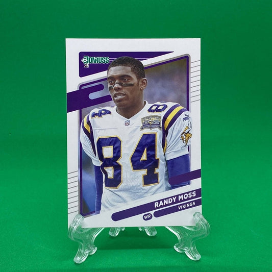 Raw Individual Card: 2021 Donruss Football Base No Helmet Photo Variation - Randy Moss (#128) - Hails Mary Cards