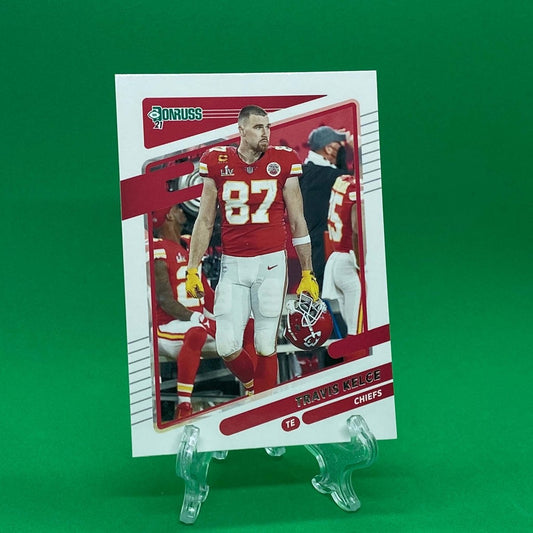 Raw Individual Card: 2021 Donruss Football Base No Helmet Photo Variation - Travis Kelce (#118) - Hails Mary Cards