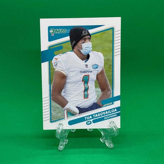 Raw Individual Card: 2021 Donruss Football Base No Helmet Photo Variation - Tua Tagovailoa (#61) - Hails Mary Cards