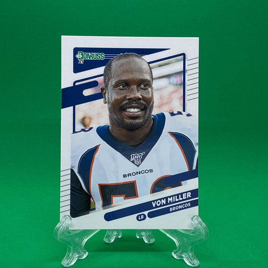 Raw Individual Card: 2021 Donruss Football Base No Helmet Photo Variation - Von Miller (#181) - Hails Mary Cards