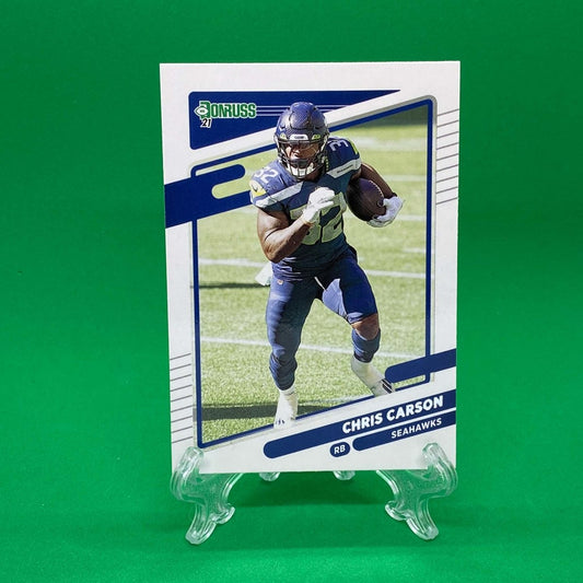 Raw Individual Card: 2021 Donruss Football Base Set - Chris Carson (#30) - Hails Mary Cards