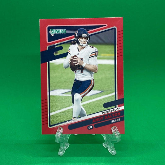 Raw Individual Card: 2021 Donruss Football Base Set, Press Proof Red - Andy Dalton (#206) - Hails Mary Cards