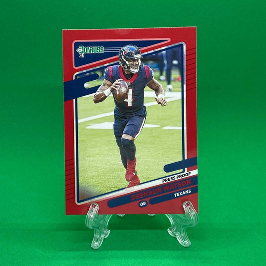 Raw Individual Card: 2021 Donruss Football Base Set, Press Proof Red - Deshaun Watson (#163) - Hails Mary Cards
