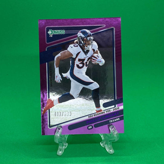 Raw Individual Card: 2021 Donruss Football Base Set, Purple (/500) - Phillip Lindsay (#183) - Hails Mary Cards