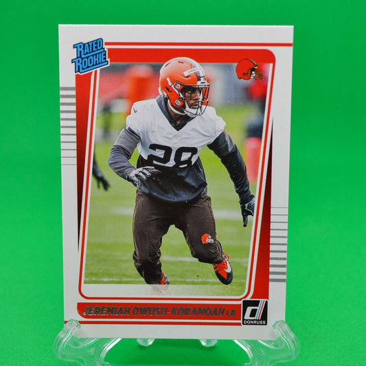 Raw Individual Card: 2021 Donruss Football Rated Rookie - Jeremiah Owusu-Koramoah (#326) - Hails Mary Cards