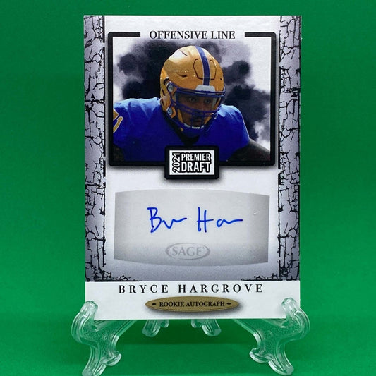 Raw Individual Card: 2021 Hit Premier Draft Low Series Football Base Rookie Autograph - Bryce Hargrove Autograph (#A58) - Hails Mary Cards