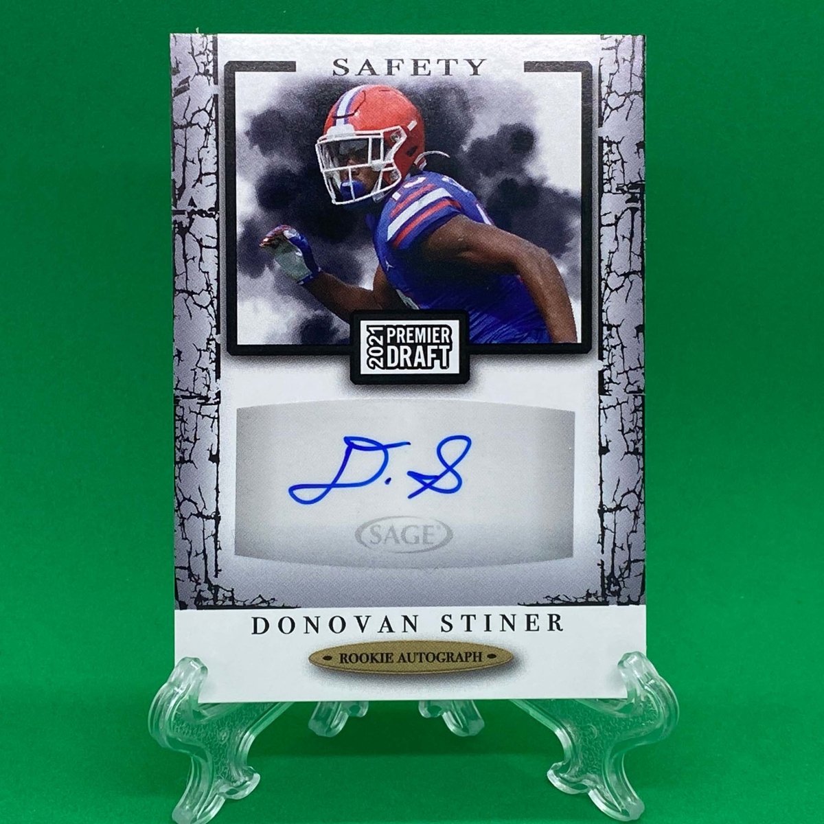 Raw Individual Card: 2021 Hit Premier Draft Low Series Football Base Rookie Autograph - Donovan Stiner Autograph (#A65) - Hails Mary Cards