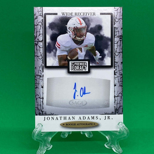Raw Individual Card: 2021 Hit Premier Draft Low Series Football Base Rookie Autograph - Jonathan Adams Jr Autograph (#A63) - Hails Mary Cards