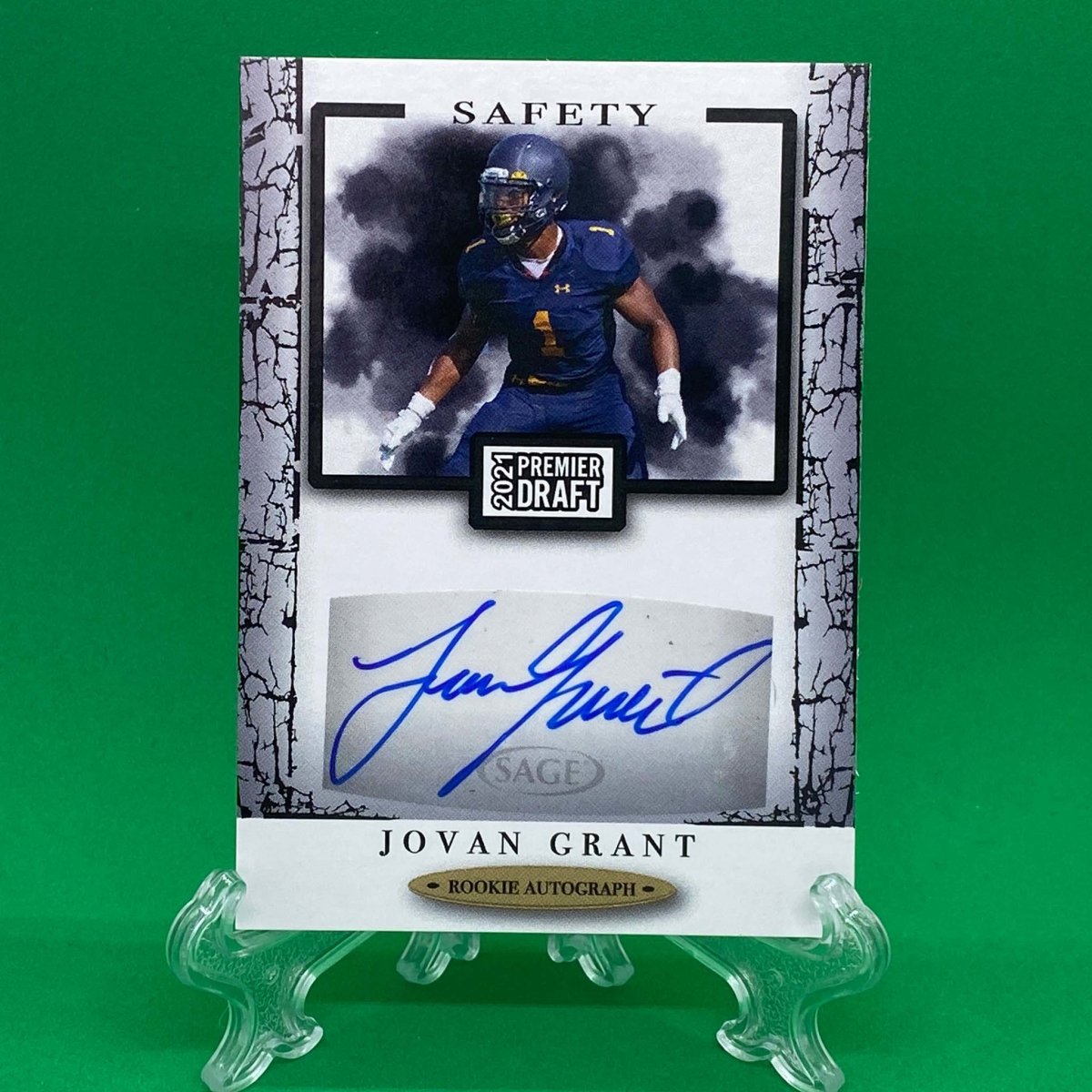 Raw Individual Card: 2021 Hit Premier Draft Low Series Football Base Rookie Autograph - Jovan Grant Autograph (#A31) - Hails Mary Cards