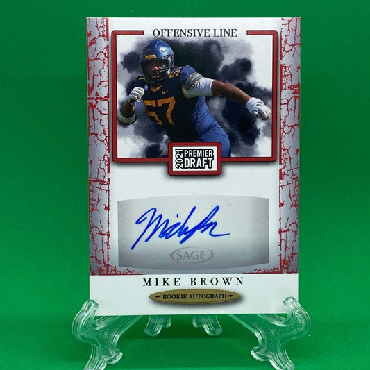 Raw Individual Card: 2021 Hit Premier Draft Low Series Football Base Rookie Autograph, Red - Mike Brown Autograph (#A56) - Hails Mary Cards