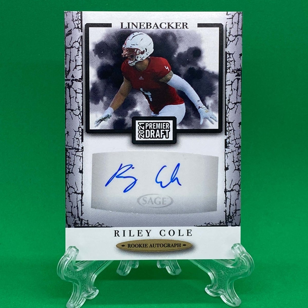 Raw Individual Card: 2021 Hit Premier Draft Low Series Football Base Rookie Autograph - Riley Cole Autograph (#A64) - Hails Mary Cards