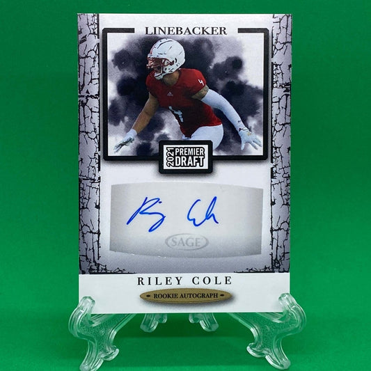 Raw Individual Card: 2021 Hit Premier Draft Low Series Football Base Rookie Autograph - Riley Cole Autograph (#A64) - Hails Mary Cards