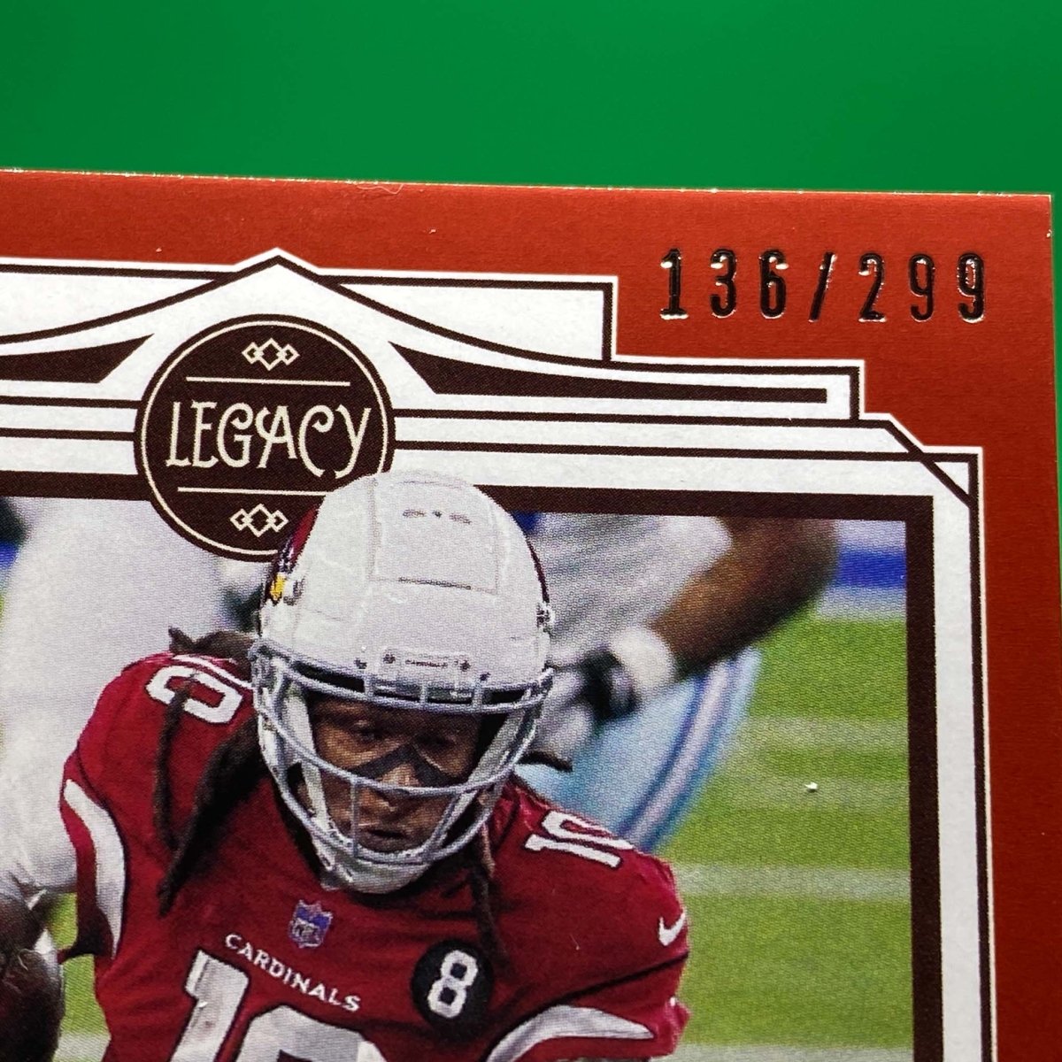 Raw Individual Card: 2021 Legacy Football Base Set, Parallel Card Ruby (#/299) - DeAndre Hopkins (#81) - Hails Mary Cards