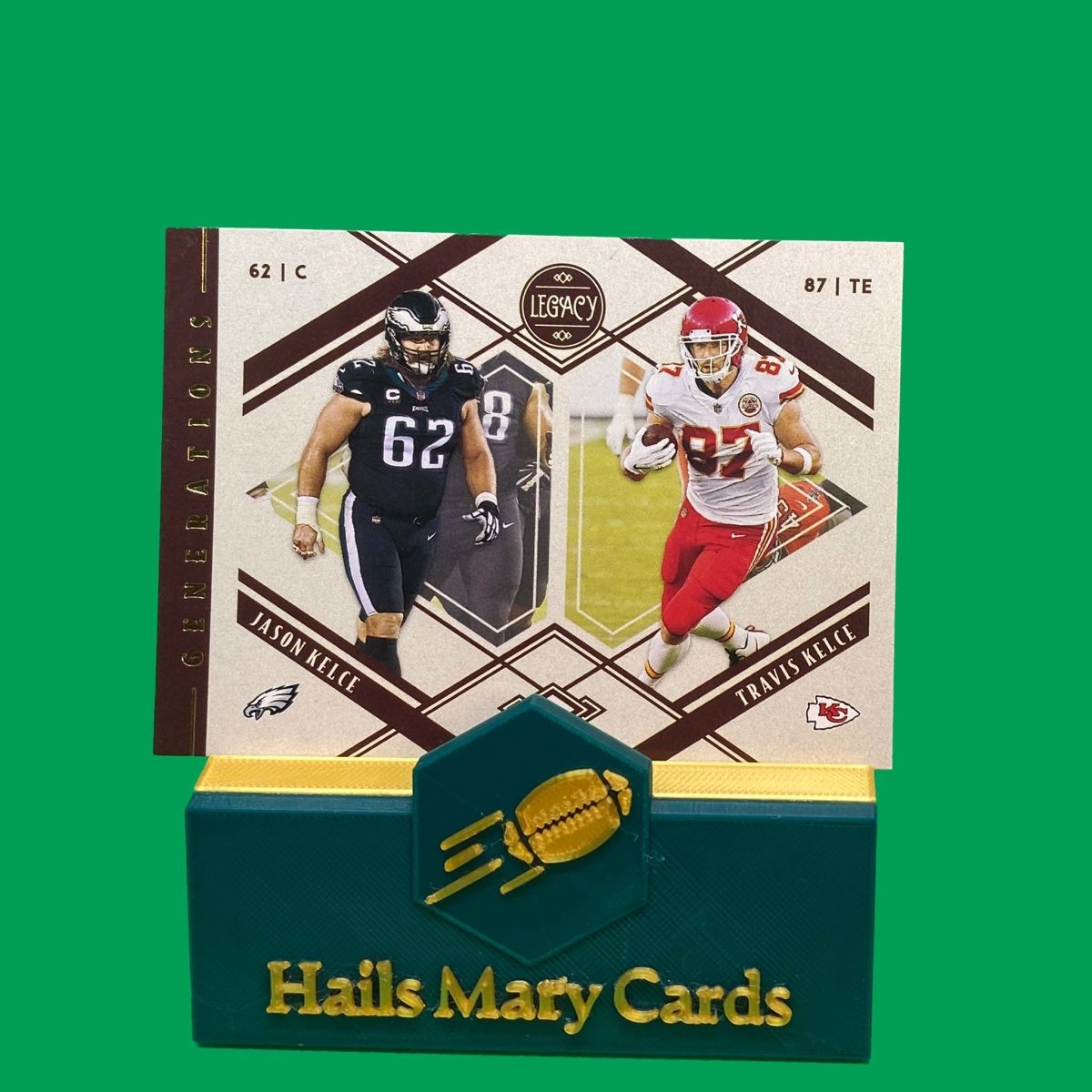 Raw Individual Card: 2021 Legacy Football Generations - Jason Kelce / Travis Kelce (#G-06) - Hails Mary Cards