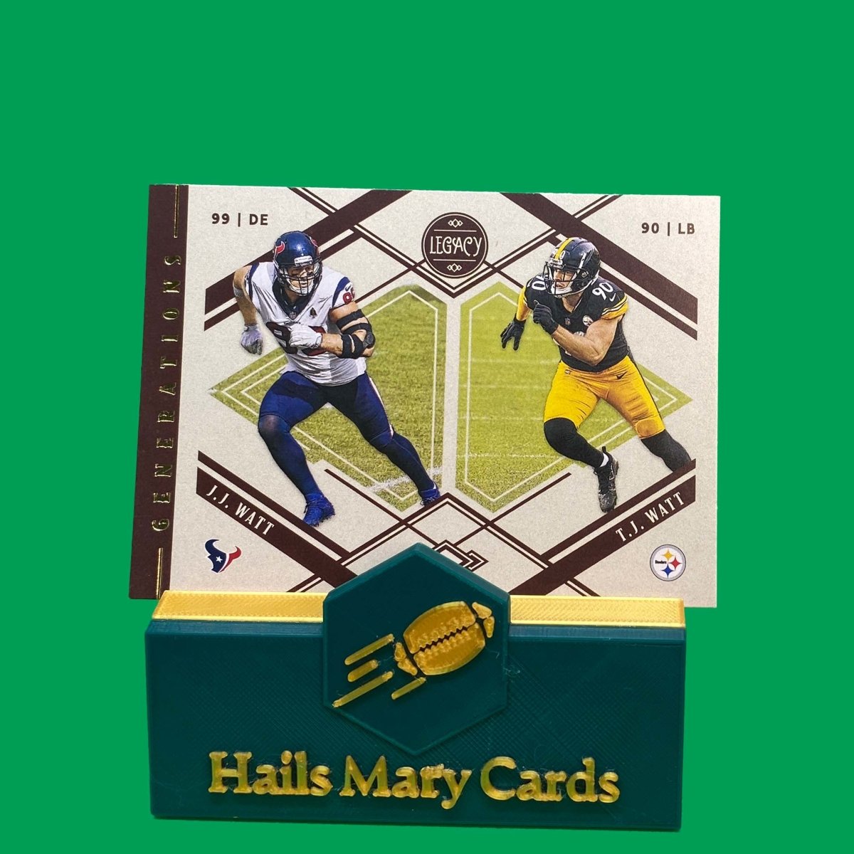 Raw Individual Card: 2021 Legacy Football Generations - J.J. Watt / T.J. Watt (#G-02) - Hails Mary Cards