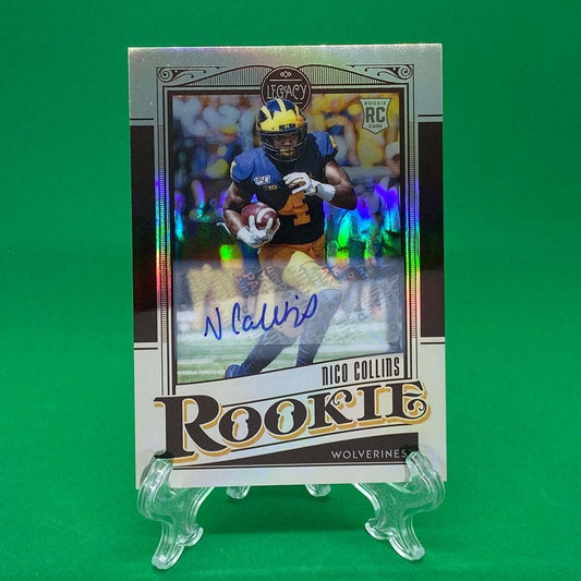 Raw Individual Card: 2021 Legacy Football Rookies Premium Penmanship Silver - Nico Collins Autograph (#160) - Hails Mary Cards