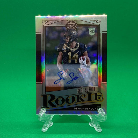 Raw Individual Card: 2021 Legacy Football Rookies Premium Penmanship Silver - Sage Surratt Autograph (#156) - Hails Mary Cards