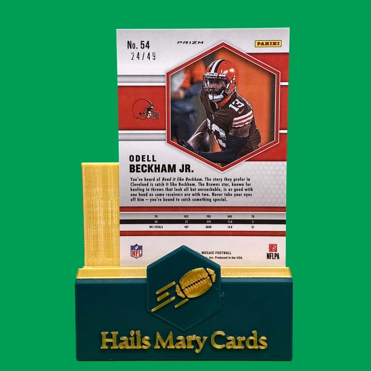 Raw Individual Card: 2021 Mosaic Football Base Set(Base), Purple (#/49) - Odell Beckham Jr. (#54) - Hails Mary Cards