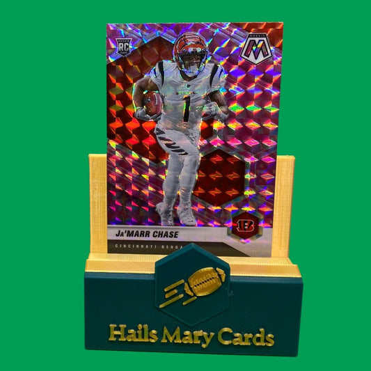 Raw Individual Card: 2021 Mosaic Football Base Set(Rookies), Camo Pink - Ja'Marr Chase (#307) - Hails Mary Cards