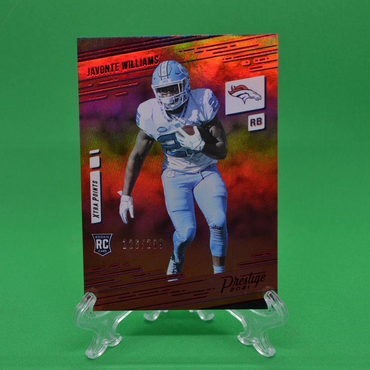 Raw Individual Card: 2021 Prestige Football Base Set, Red (#/299) - Javonte Williams (#226) - Hails Mary Cards