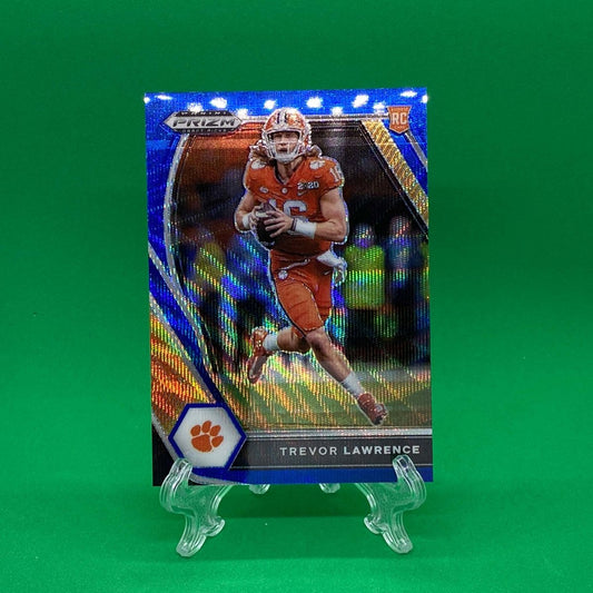Raw Individual Card: 2021 Prizm Draft Picks Base Set, Blue Wave (#/249) - Trevor Lawrence (#106) - Hails Mary Cards