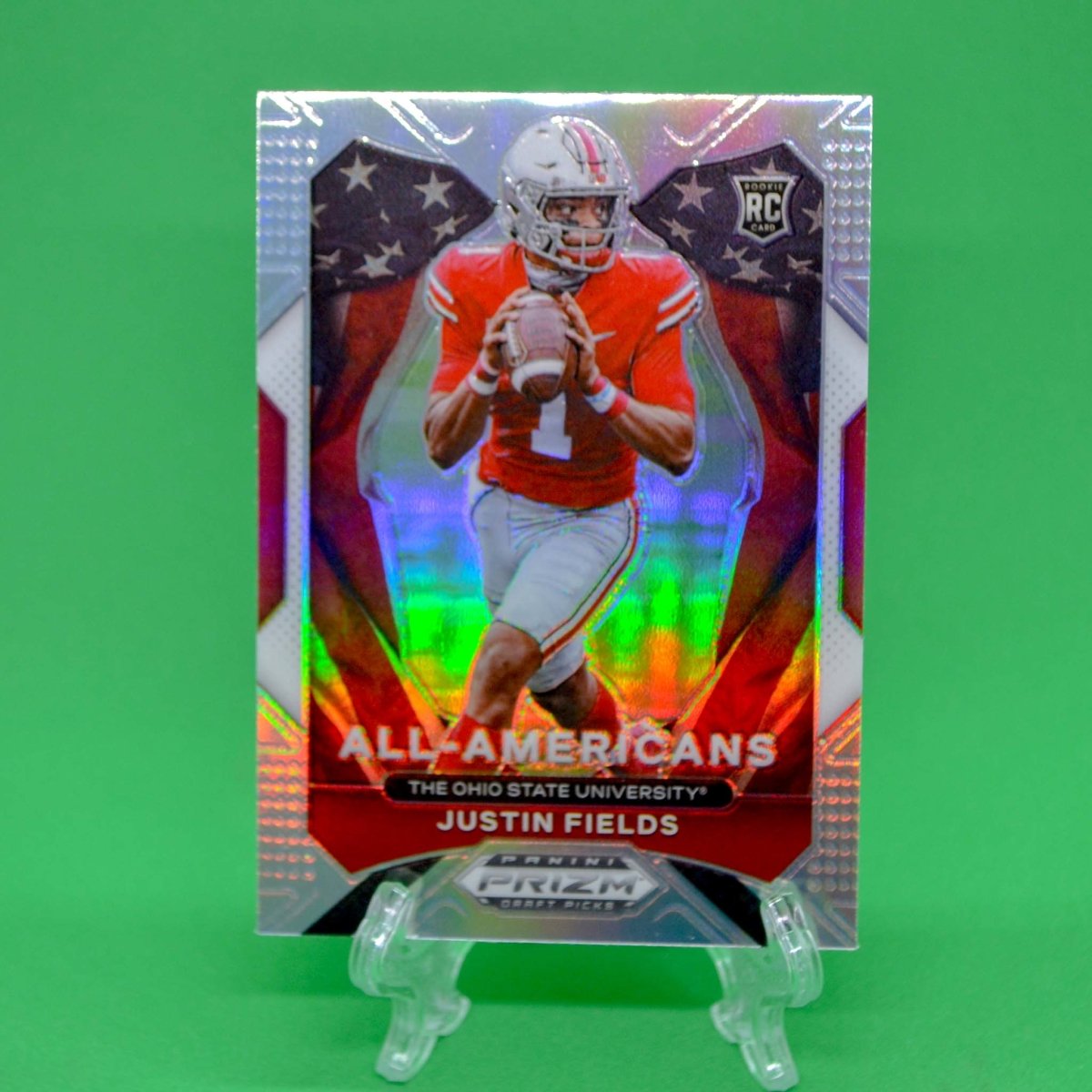 Raw Individual Card: 2021 Prizm Draft Picks Base Set(All American), Silver - Justin Fields (#192) - Hails Mary Cards