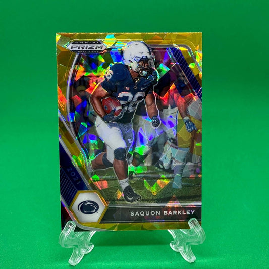 Raw Individual Card: 2021 Prizm Draft Picks Base Set(Base), Gold Ice - Saquon Barkley (#88) - Hails Mary Cards